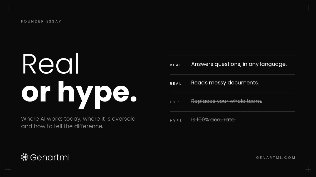 Where AI is real and where it is hype, from someone who builds it